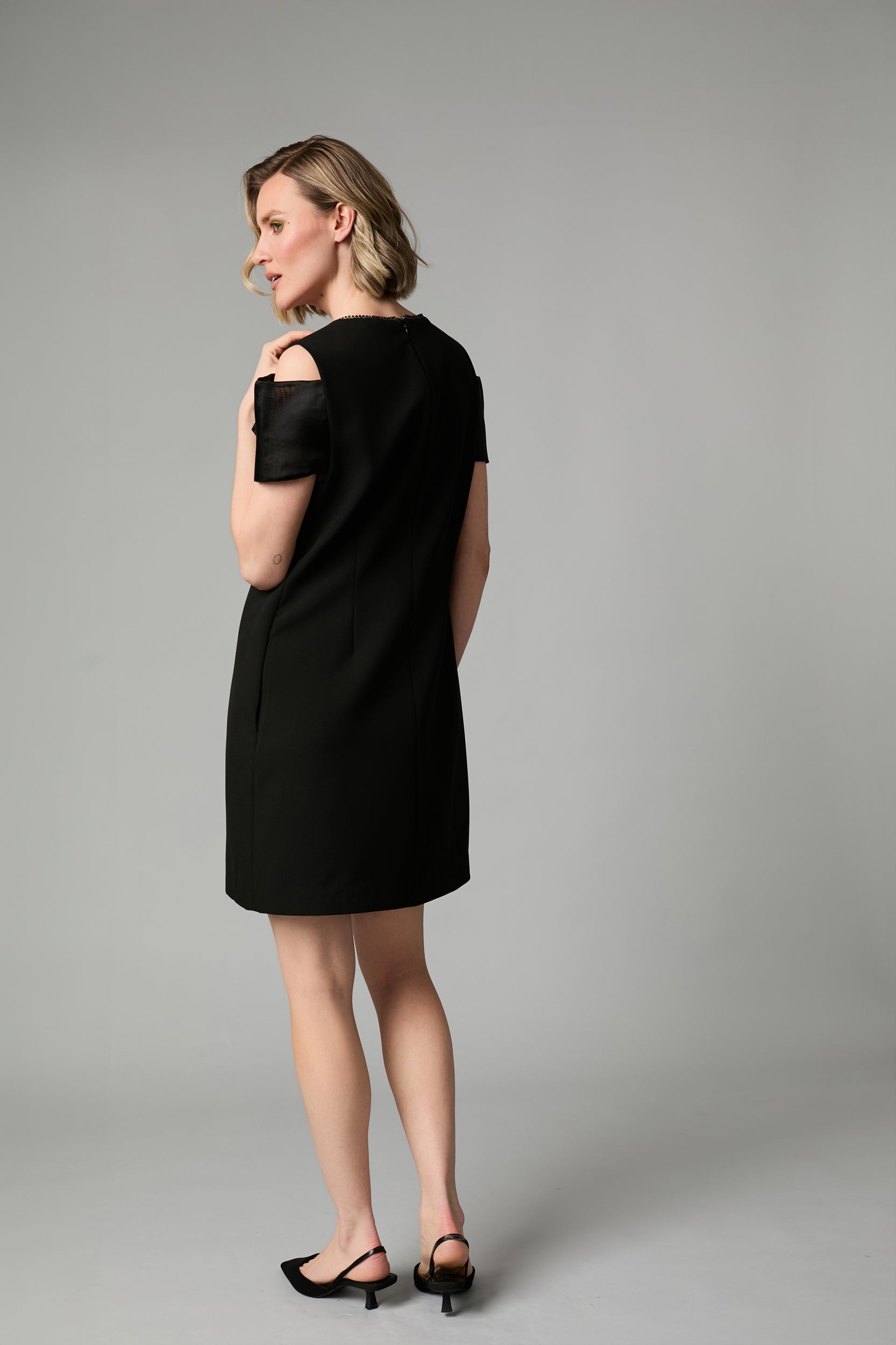 Fee G Coco little black mini dress back view