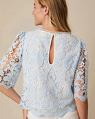 Fee G Jessie Blue Lace Top From The Back 