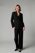 Fee G black crystal embellished waistcoat styled with matching black sparkly blazer