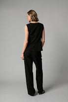 Fee G black fitted waistcoat back view