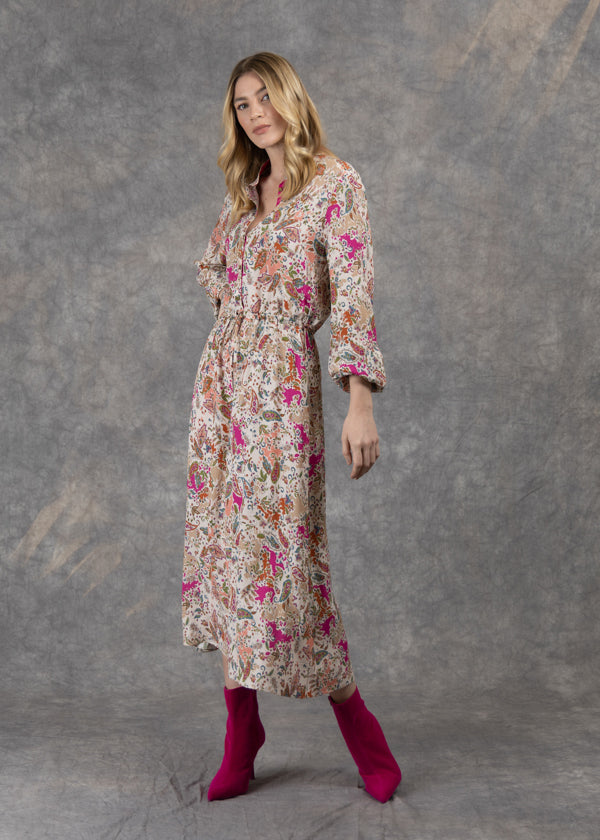 Fee G Carrie Ditzy Floral Print Long Dress
