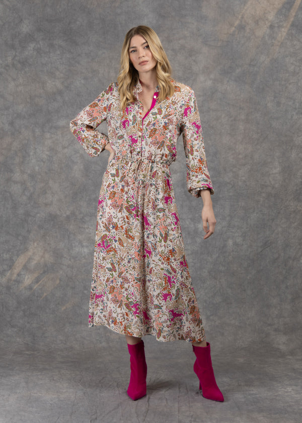 Fee G Carrie Ditzy Floral Print Long Dress