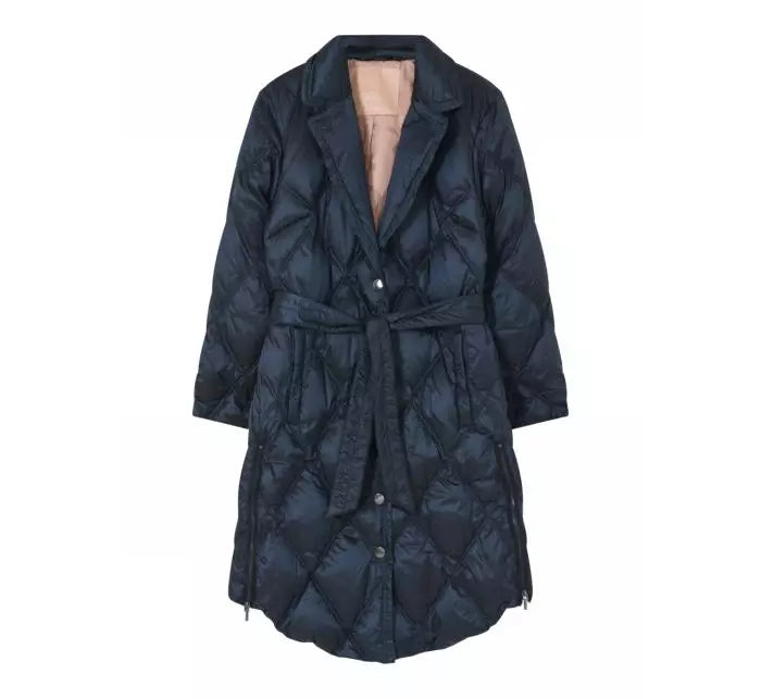 Gustav Kika Navy Quilted A-line Coat