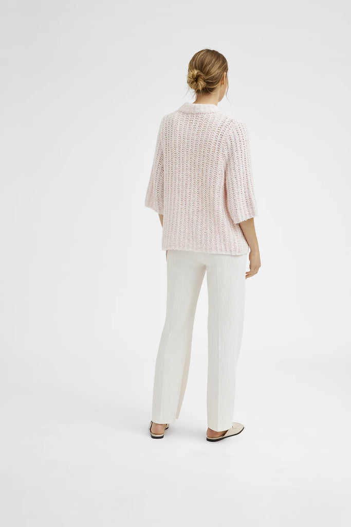 Gustav Parker Knitted Cardigan in Pale Pink From The Back