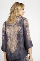 Gustav Neomi Grey Print Blouse From the Back