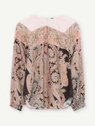 Gustav Sharon Pink/Brown Paisley Print Blouse