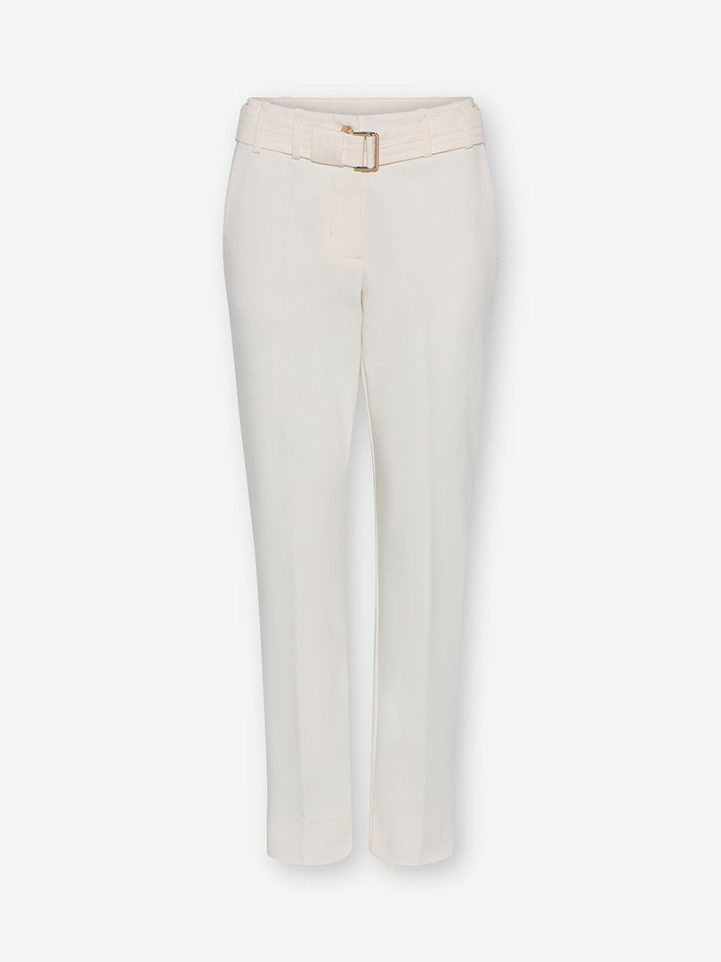 Gustav Cream Belted High Waist Trousers