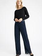 Gustav Bay Navy Wide Leg Lace Trousers For Women 