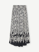 Gustav Mabell Black/Cream Lace Print Midi Skirt