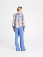 Gustav Neomi Ethnic Print Y-Neck Blouse From The Back 