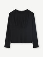 Gustav Jina High Neck Black Top With Long Sleeves