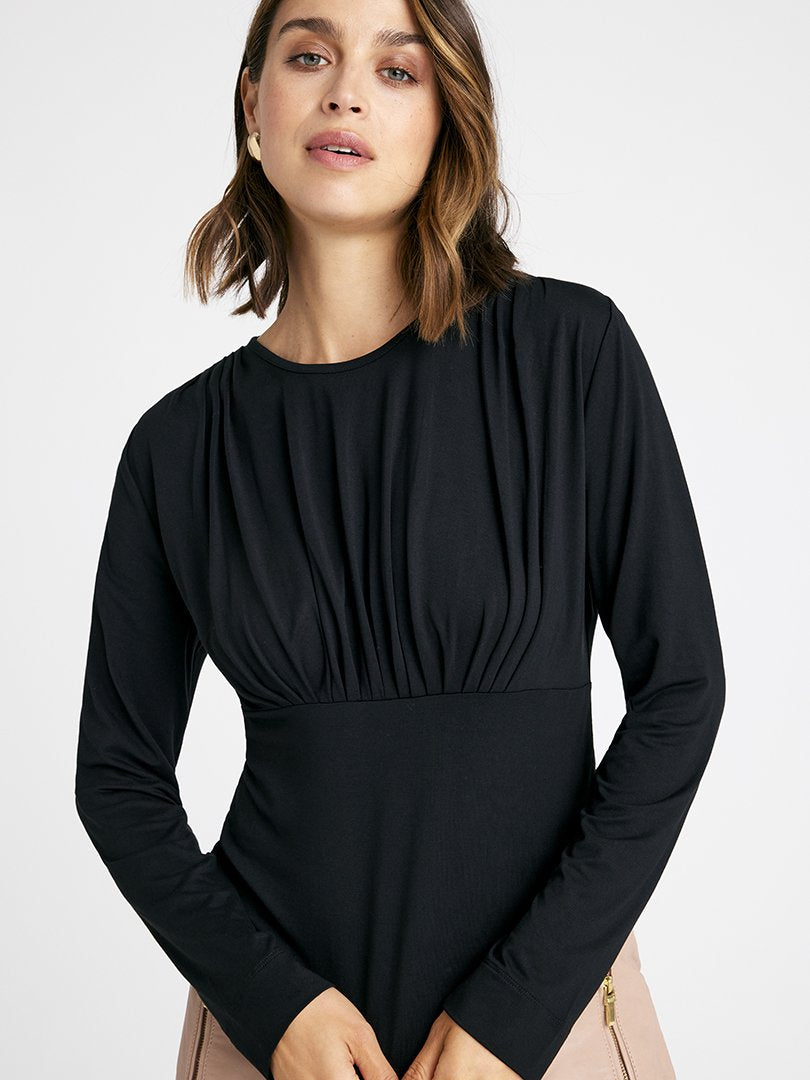 Gustav Jina Long Sleeve Black Top