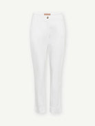 Gustav Carli white 7/8 length chino trousers in stretch cotton with tailored silhouette