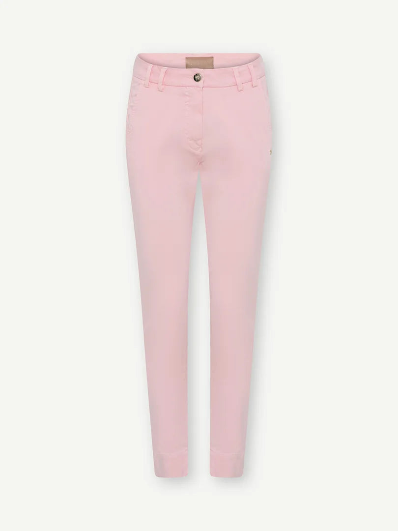 Gustav Carli cropped chino trousers in soft pink stretch cotton with 7/8 length and mid-rise fit
