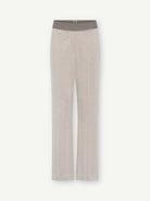 Gustav Marit jersey trousers flat lay showing straight leg shape and waistband detail
