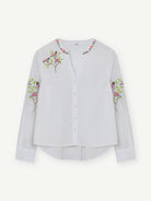 Gustav Bayanne white embroidered bird blouse front
