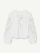 Gustav Annsofie embroidered blouse front flat lay