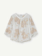 Gustav Mira embroidered sequin detail scalloped hem blouse