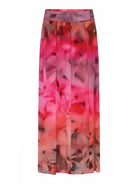     Gustav Maybel pink floral pleated midi skirt front view