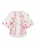     Gustav Somaya blossom print linen blend blouse front view
