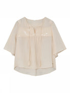     Gustav Neomi cream sequin yoke blouse front view