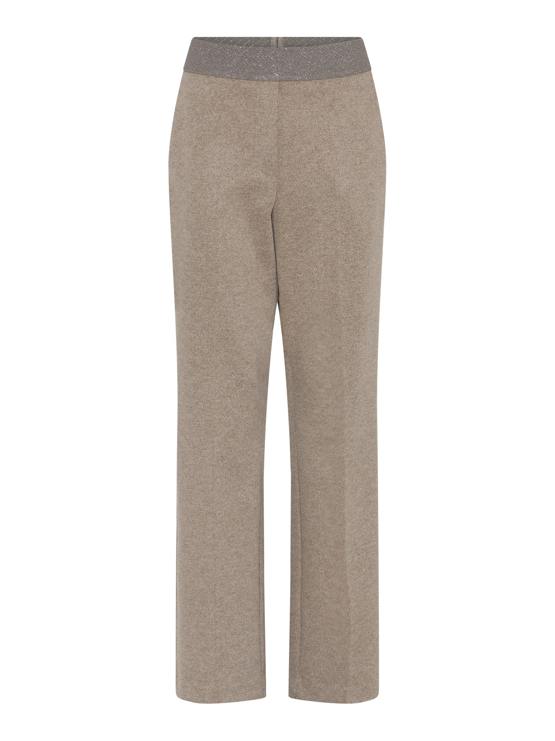 Gustav Marit grey wide leg jersey trousers with sparkle elastic waist front view