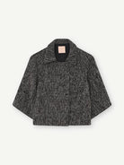 Gustav Nora brown tweed cape jacket with double-breasted front – product view