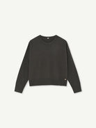 Gustav Shania olive green wool cashmere scallop neck jumper with long sleeves – front product view