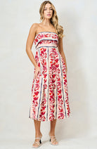  Hope & Ivy Billy bandeau summer dress with floral border print