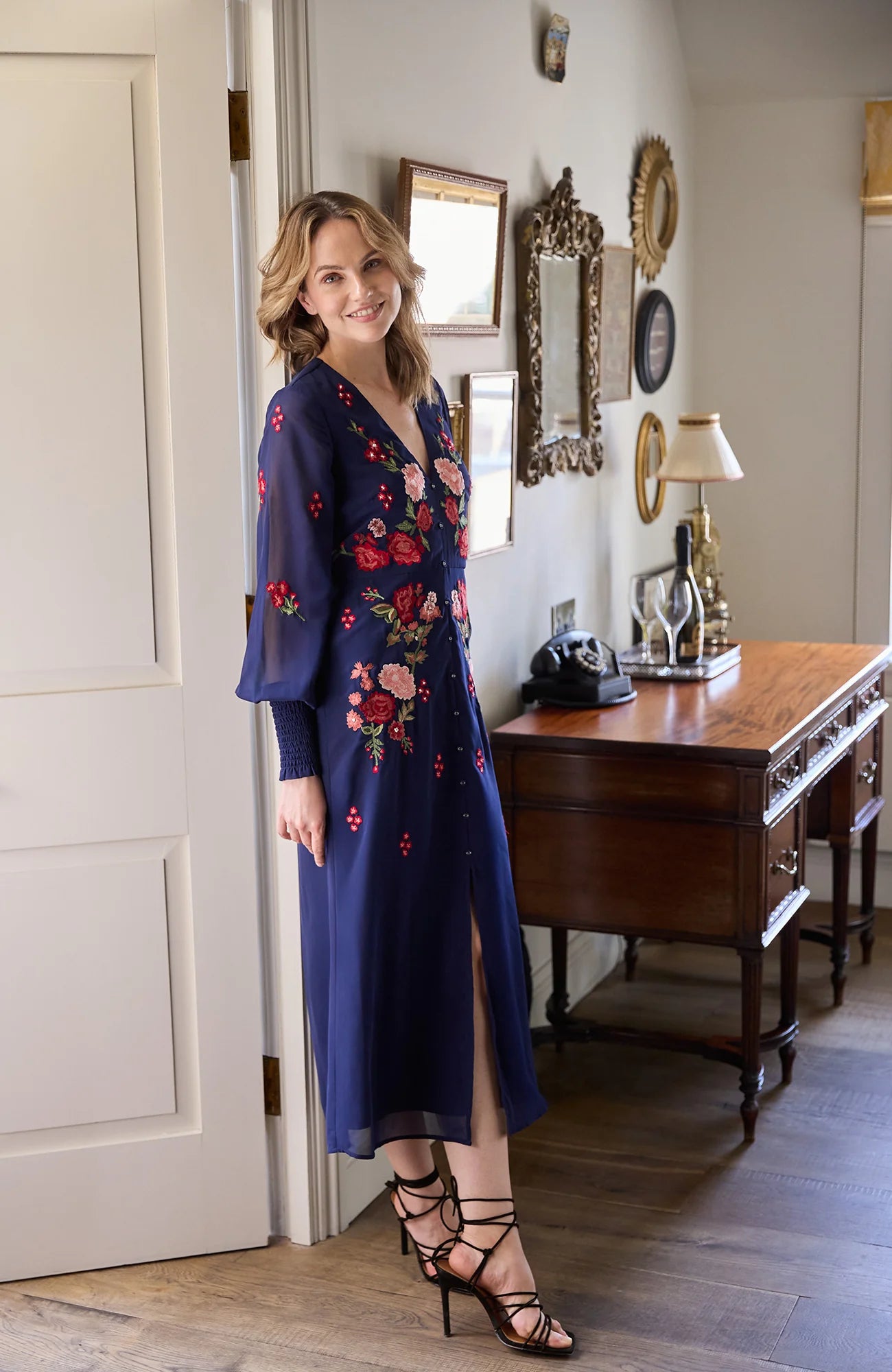 Embroidered Hope & Ivy dress for weddings or seasonal events