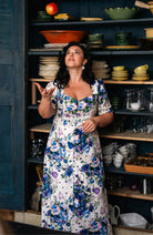 Hope & Ivy Nadalia puff sleeve floral midi dress lifestyle image