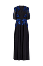 Hope & Ivy Rosalie Black/Blue Women’s Sequin Embellished Maxi Dress