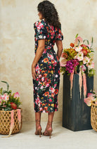 Hope & Ivy Trisha floral midi dress back view