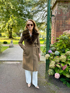 Hortons England Beaufort Cashmere Faux Fur Collar Coat