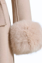 Hortons England Westminster Cashmere Peplum Coat With Faux Fur Cuffs