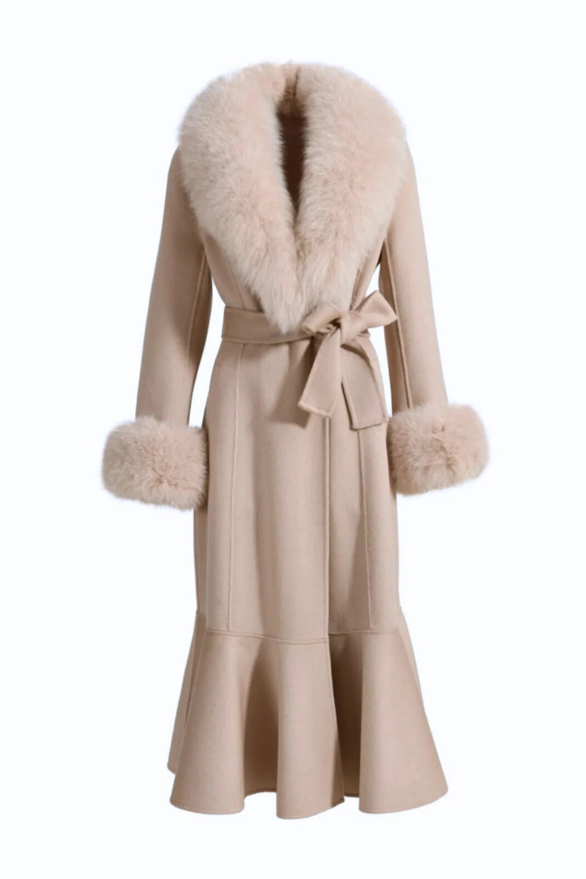 Westminster Cashmere Wool Coat by Hortons Womens Coat with Faux Fur Ribbon Rouge Boutiques