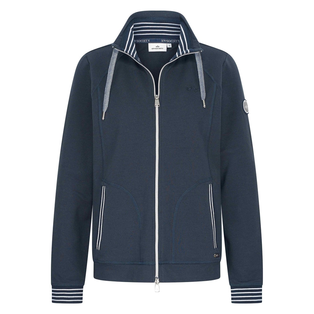 Hv Polo Kaia Navy Zip Up Cardigan With Sport Stripes
