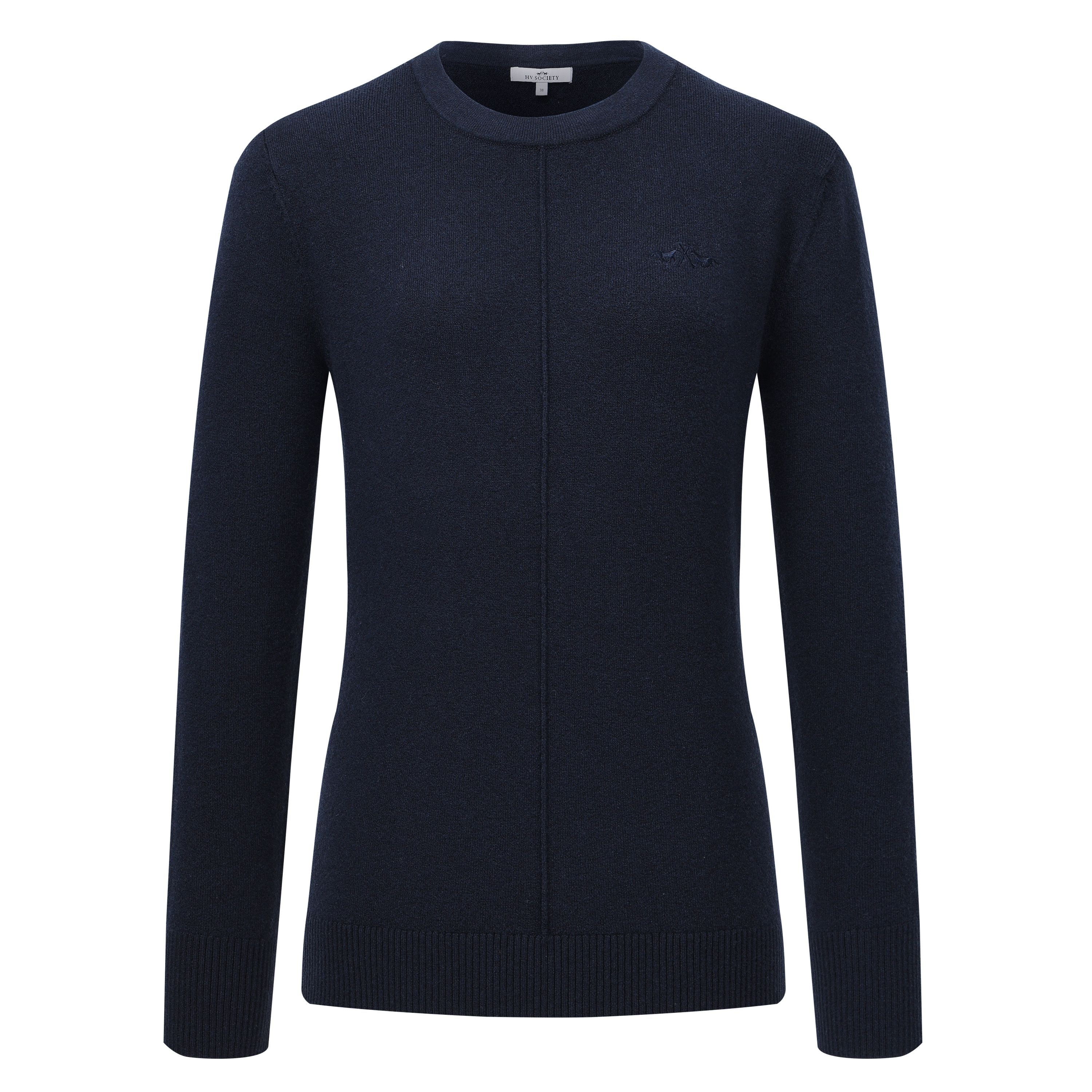 Hv Polo Christa Crew Neck Wool Blend Jumper In Navy