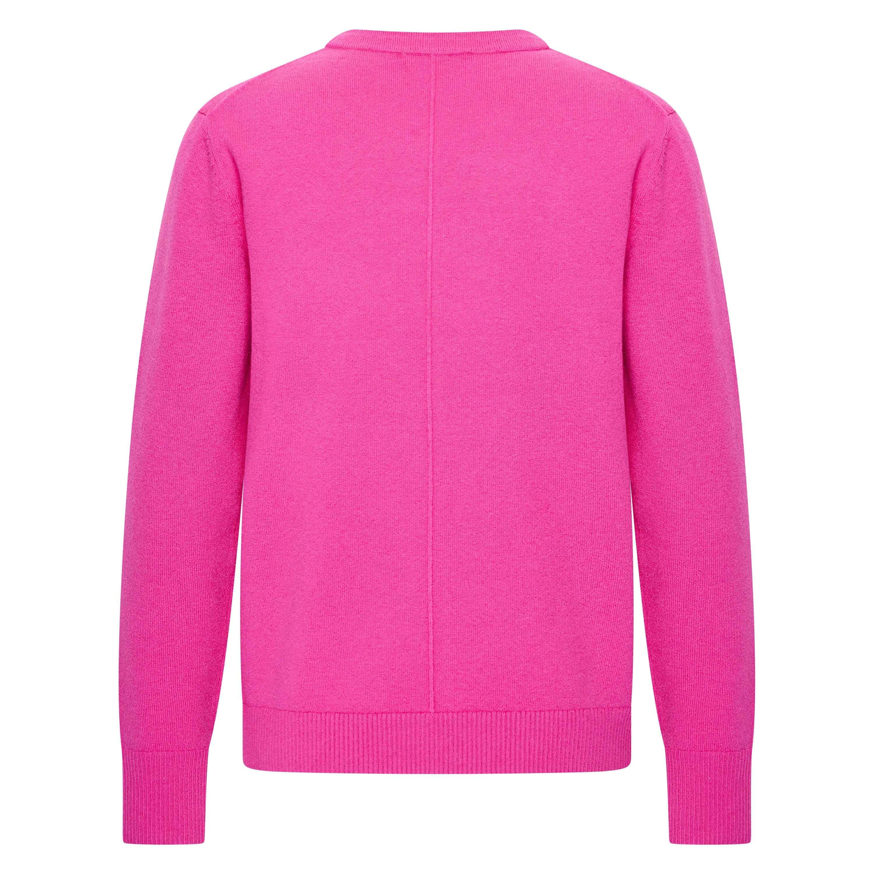 Hv Polo Christa Pink Crew Neck Wool Blend Jumper From Back