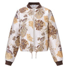 HV Society Hilmar camel floral print bomber jacket front product view