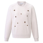 HV Society Adriana winter white embellished crew neck jumper with floral detailing