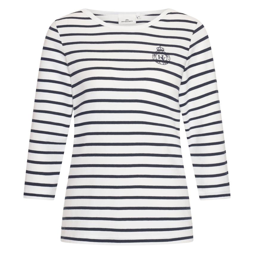 HV Society Caroline navy and white stripe long sleeve top front vie
