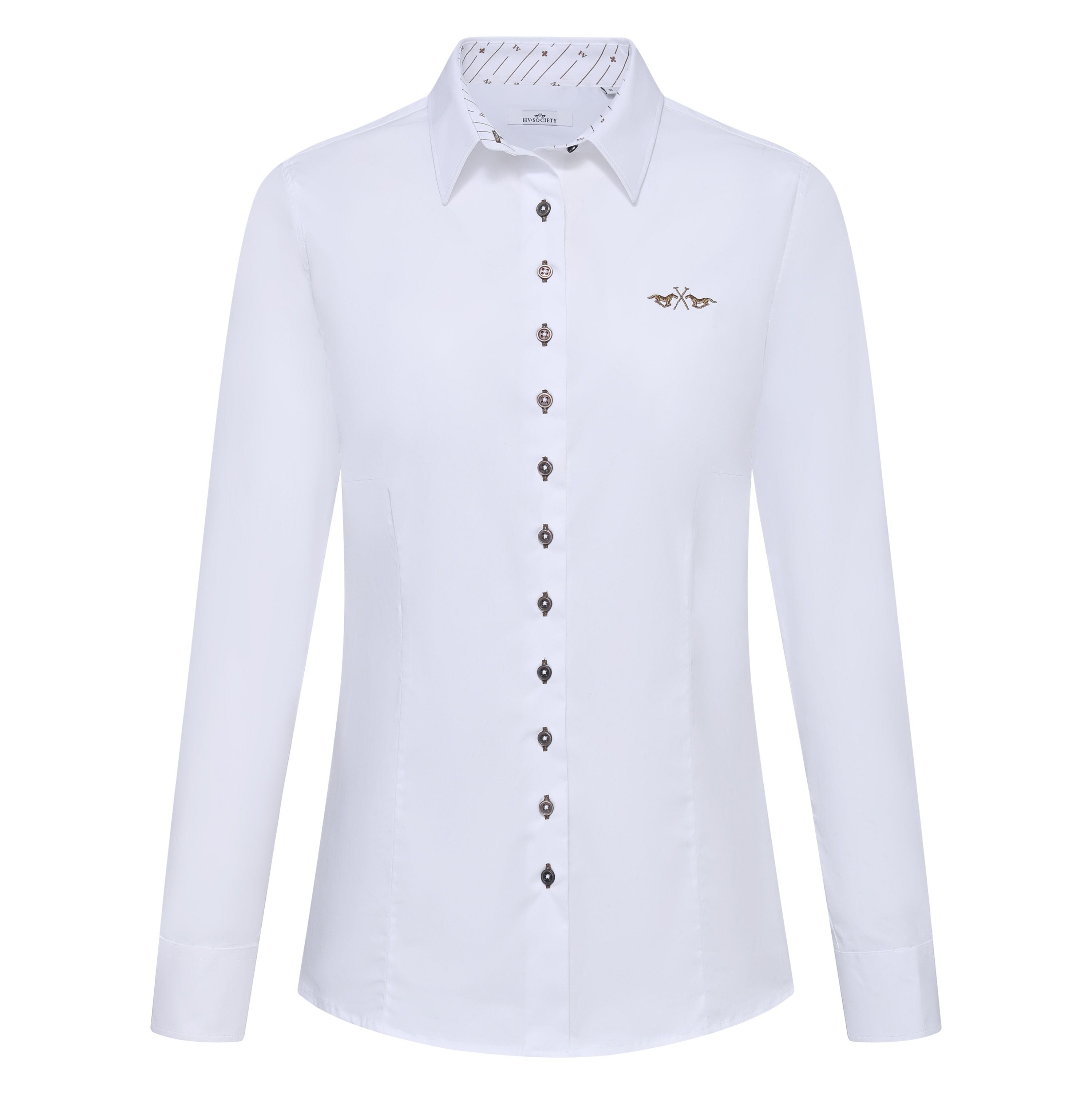 HV Society Gwenda white tailored cotton shirt – front product view