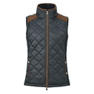 HV Society Isabel Black Forest green diamond quilted gilet – front product view