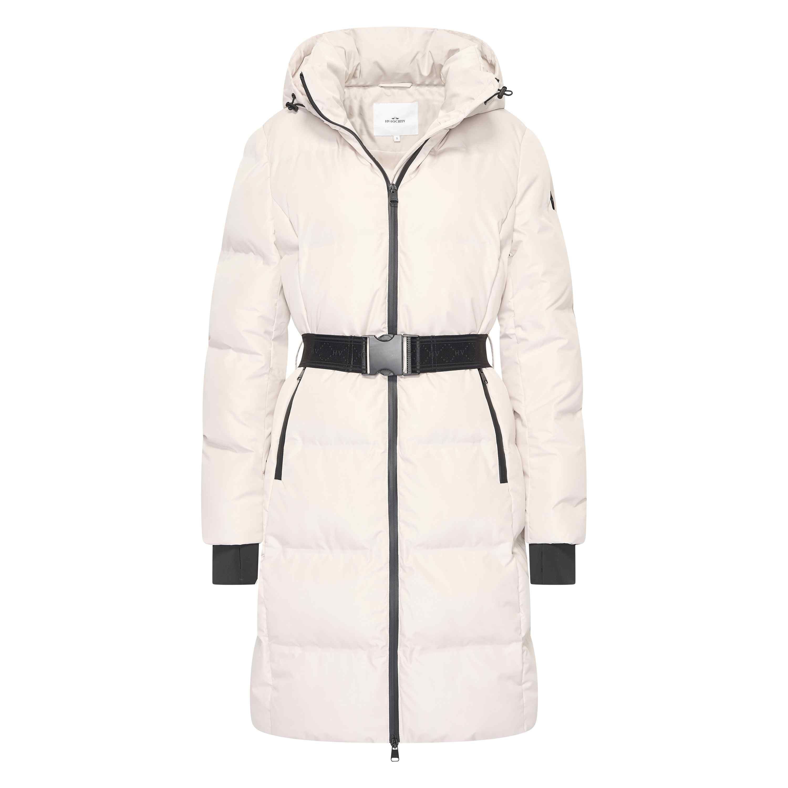 Hv Society Amila Parka Long Quilted Coat In off White