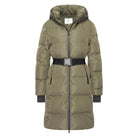 Hv Society Amila Khaki Long Quilted Coat With Hood