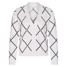 Hv Society Hope Argyle White V-Neck Button Up  Cardigan