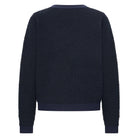 Elegant navy knit cardigan with tailored pocket details from Back