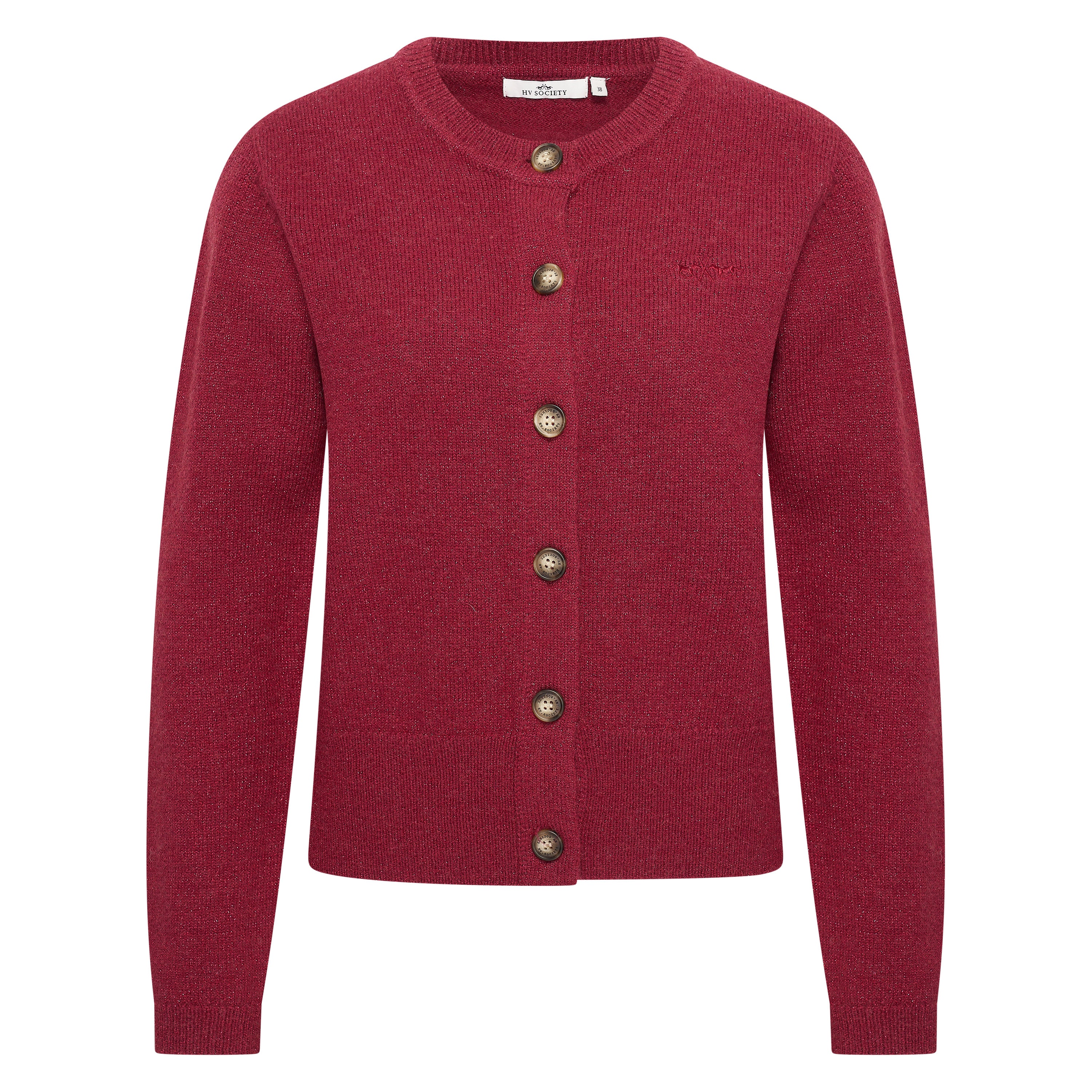 HV Society Nida burgundy cardigan with sparkle knit