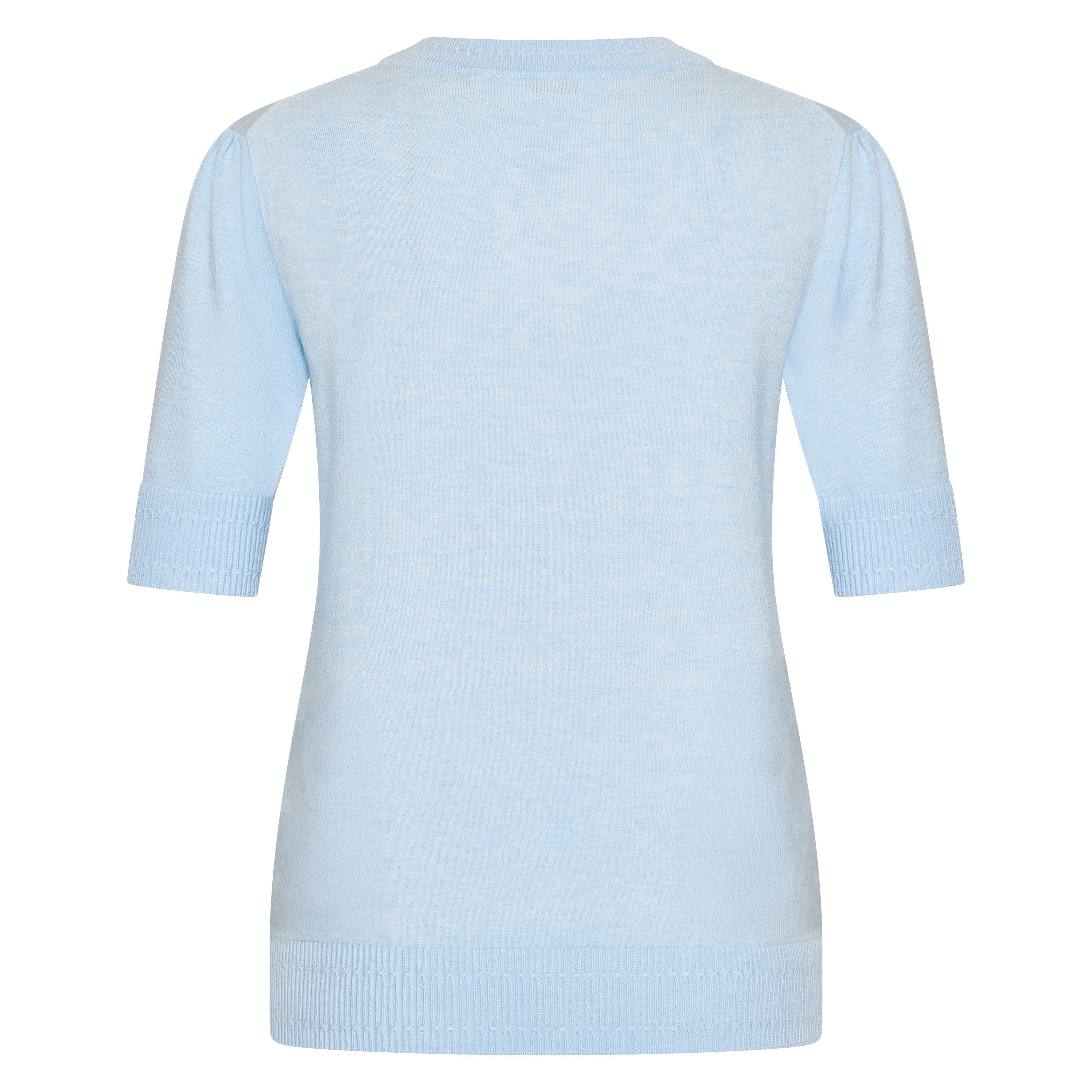 HV Society Berna light blue fine knit V-neck jumper – back product view